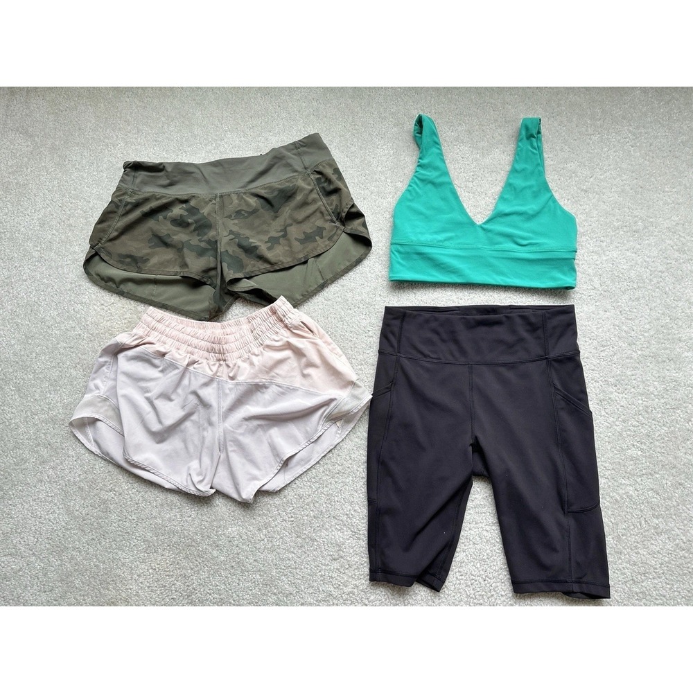 4PC-Lululemon Hotty Hot Shorts Lot Energy Bra Bike Shorts Women's Athleisure 8
